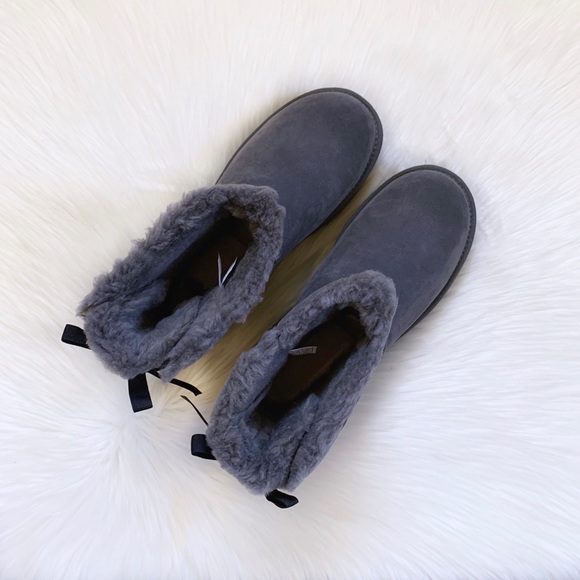 UGG Mini Continuity Bow Boots In Charcoal - Picture 4 of 8